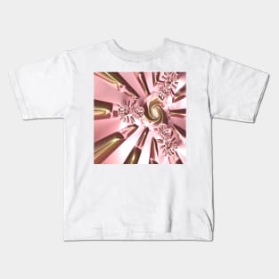 Rose gold fractal Kids T-Shirt